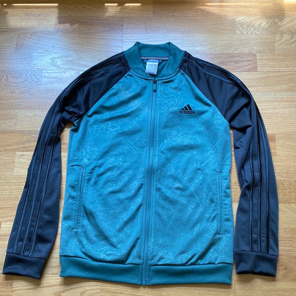 Adidas Ladies Floral Embossed Track Jacket